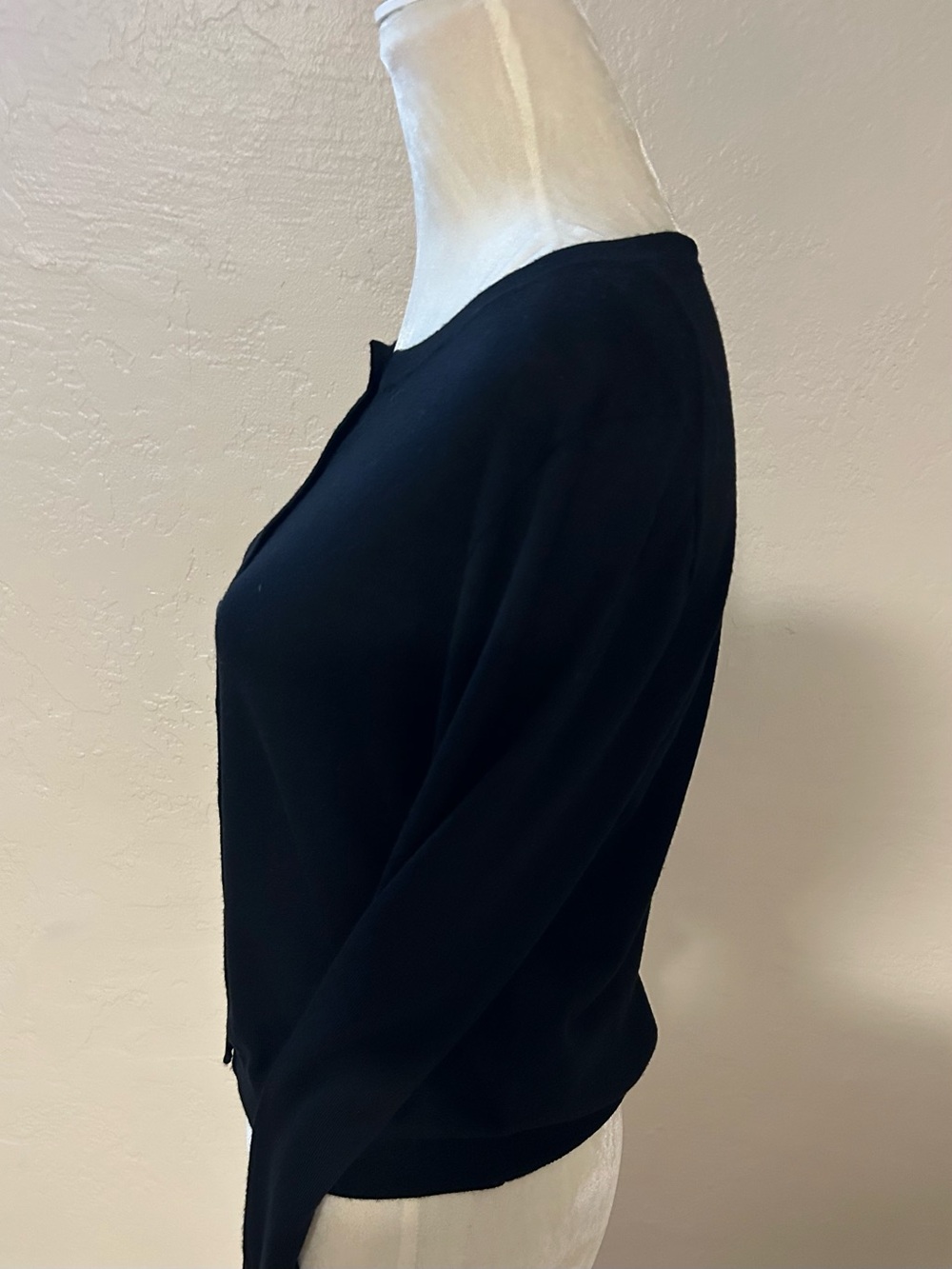 J. Crew Black Classic Crewneck Button-Front Cardigan - Picture 3 of 5